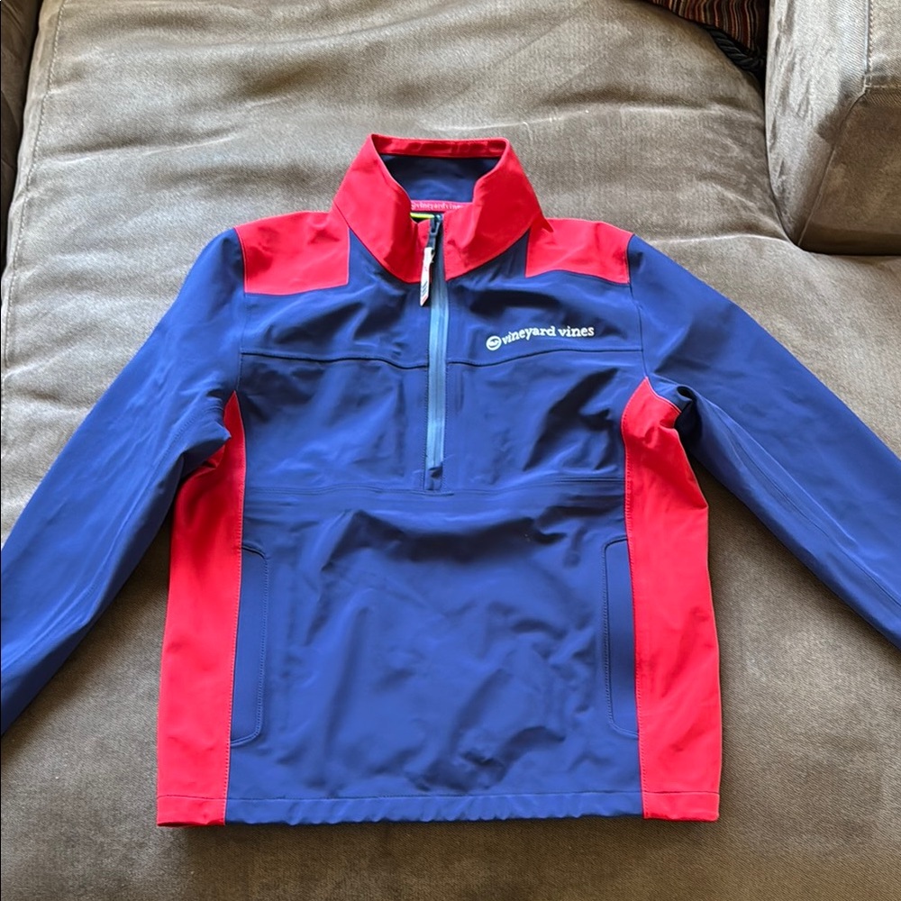 Vineyard Vines Red and Blue Half-Zip Jacket